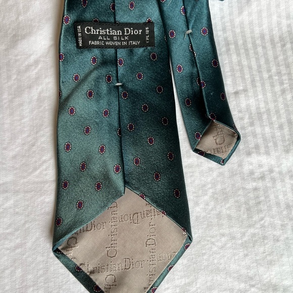Christian Dior Teal Tie - Picture 3 of 3